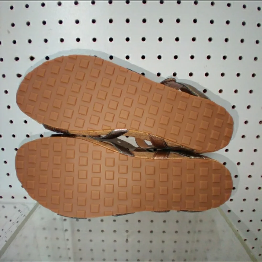 Ros Hommerson | Multi Leather Sandals | Women's Cork-wrapped Flat Wedge Strappy